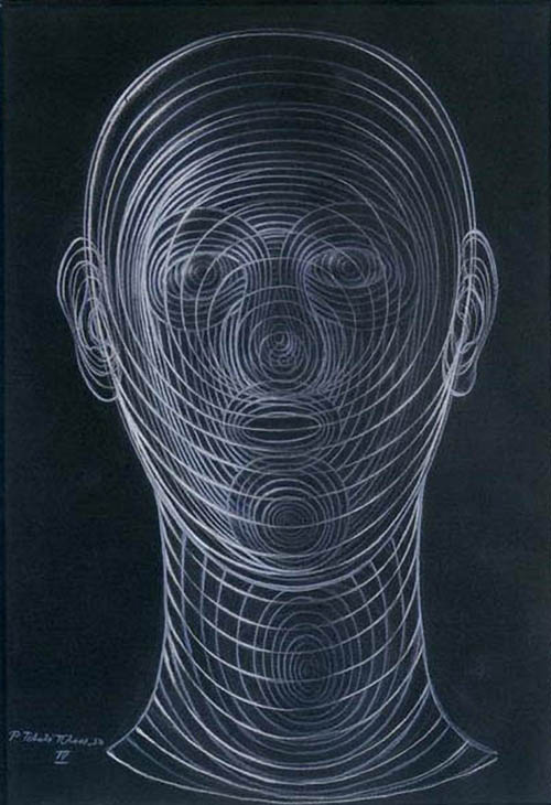 Pavel Tchelitchew - Spiral Head - 1950 pastel on paper